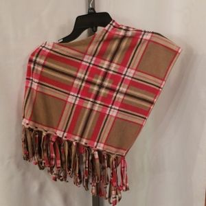 The Children's Place tan and pink plaid poncho